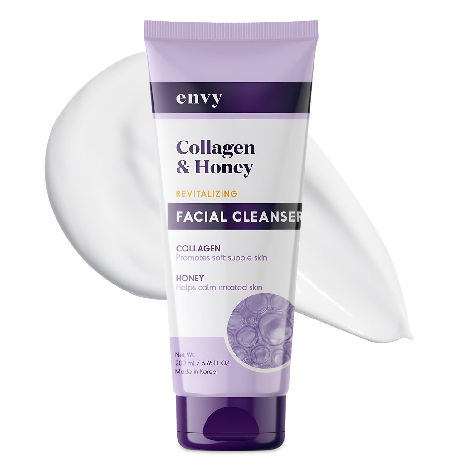 Envy Facial Cleanser with Hyaluronic Acid & Ceramides - Hydrating, Moisturizing & Radiance-Boosting - Clean, Cruelty-Free Korean Skin Care for All Skin Types - Dermatologist Tested - 6.76 oz