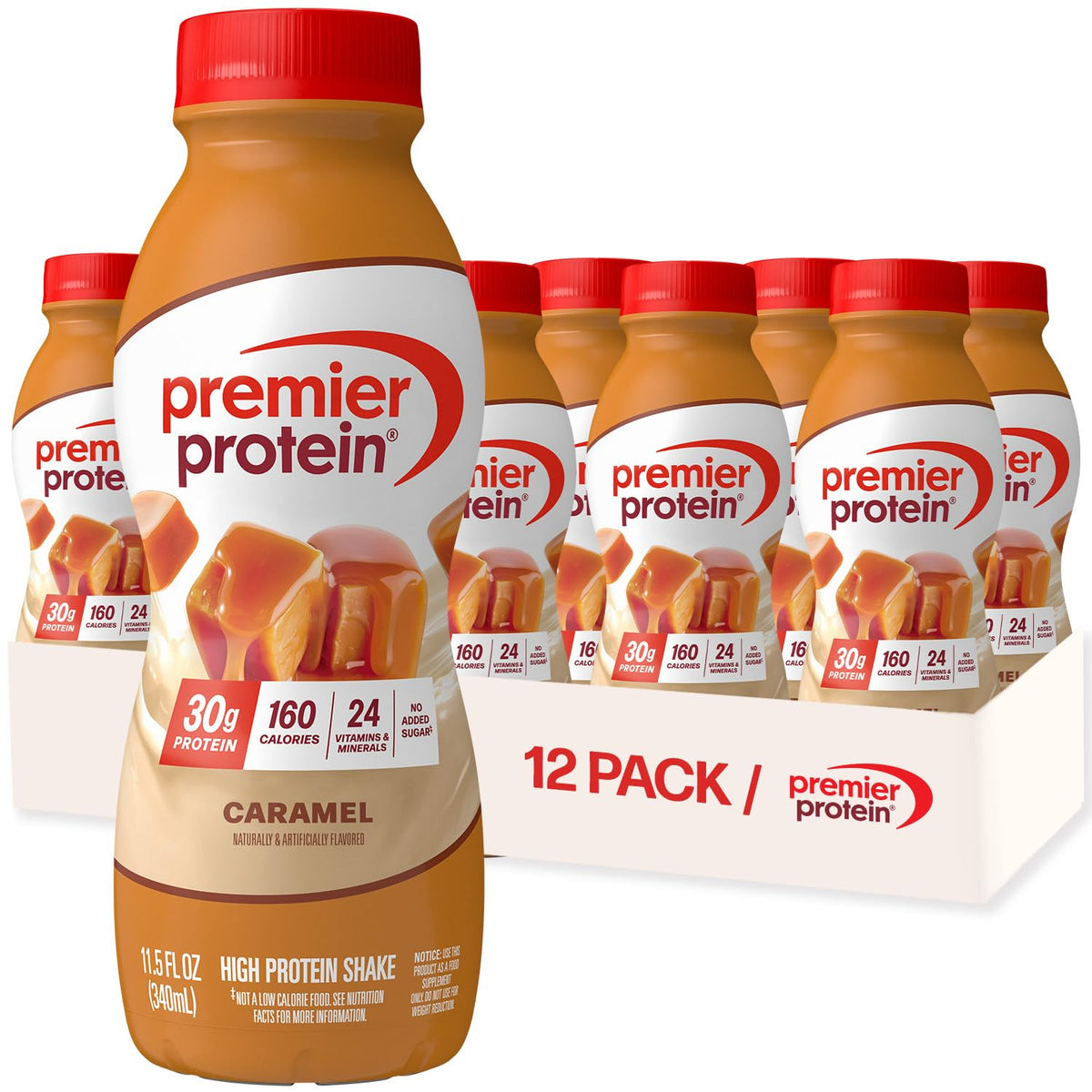 Premier Protein 30g High Protein Shake, Peaches & Cream, 12 Pack