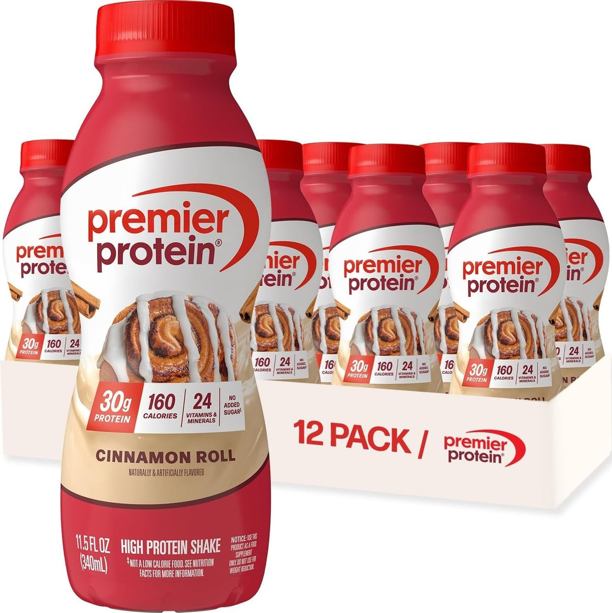 Premier Protein 30g High Protein Shake, Peaches & Cream, 12 Pack