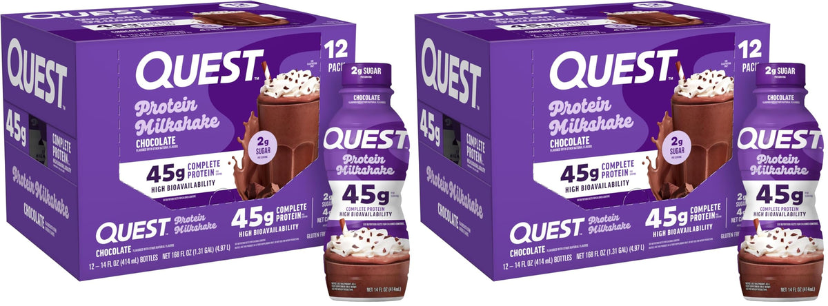 Quest Nutrition Strawberry Protein Shake, 45g Protein, 2g Sugar, 12 Count