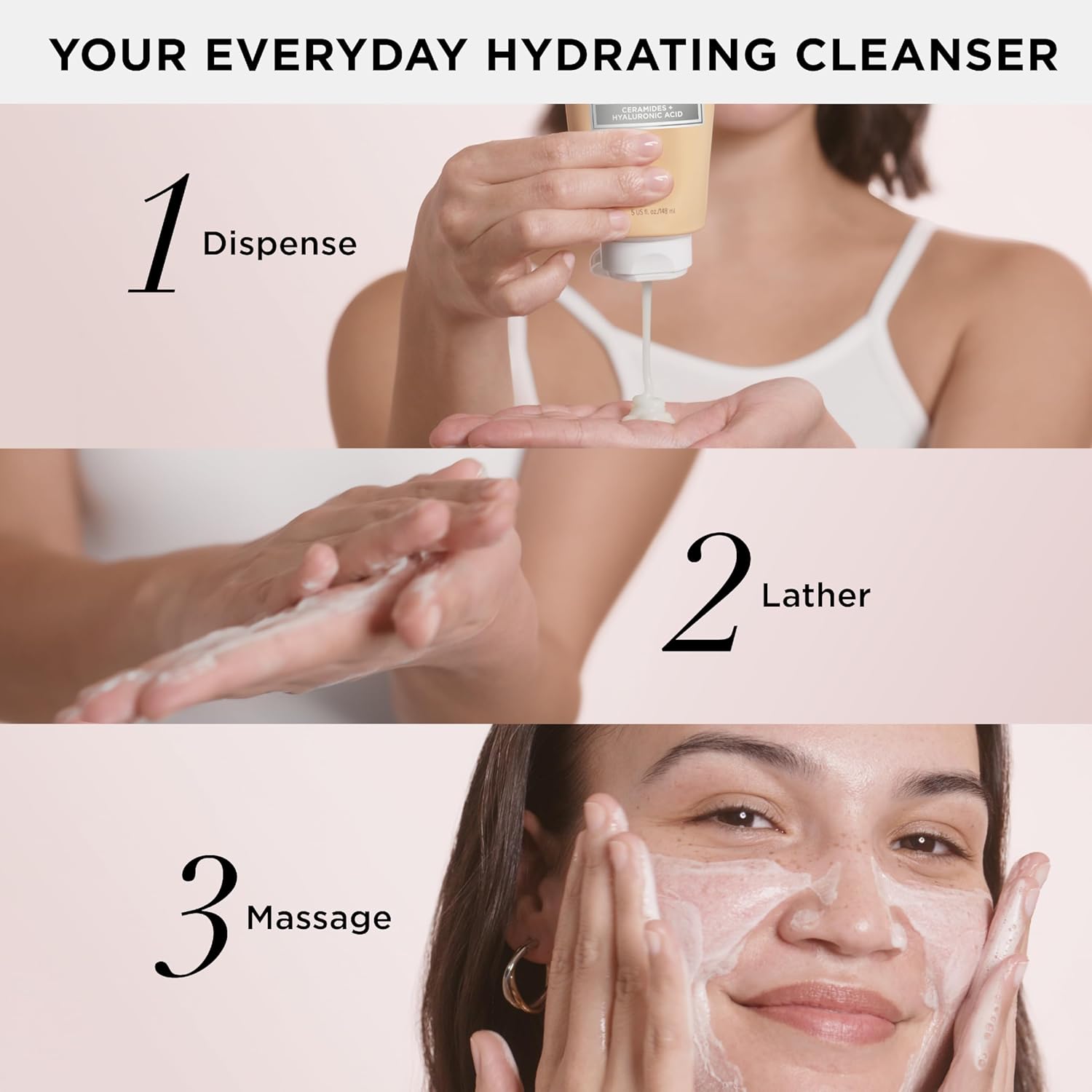 IT Cosmetics Confidence in a Cleanser - Hydrating Face Wash, Serum to Foam, Hyaluronic Acid & Ceramides, Gentle Makeup Remover, Skin Barrier Support, Non-Stripping, Sulfate-Free, For All Skin Types