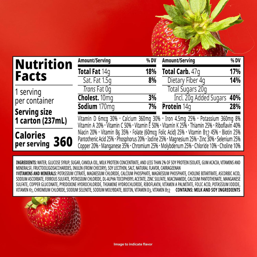 BOOST Plus Ready to Drink Nutritional Drink, Creamy Strawberry, 24 Pack